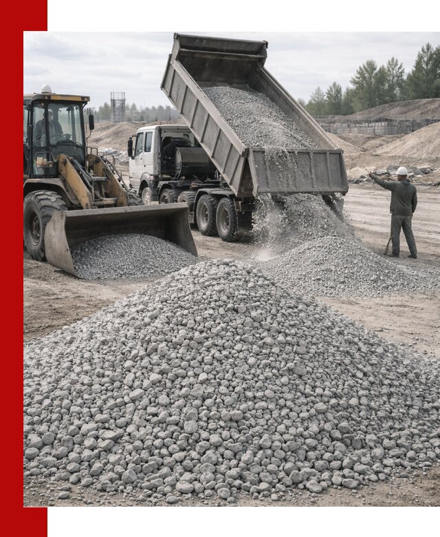 Доставка известнякового щебня фр. 5–20 в Минусинске