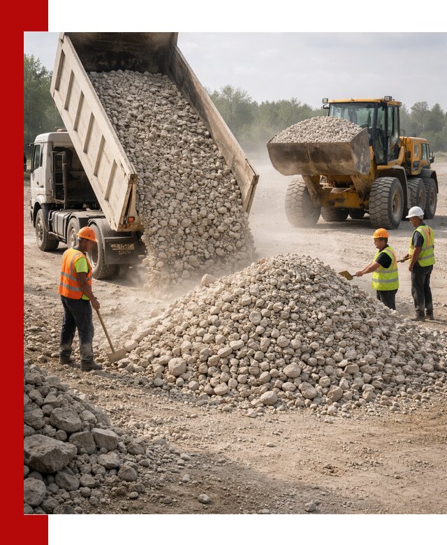 Доставка известнякового щебня фр. 40-70 в Минусинске