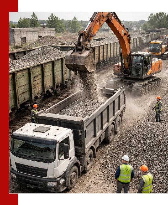 Железнодорожный щебень фракция 25–60 для поставок в Минусинске