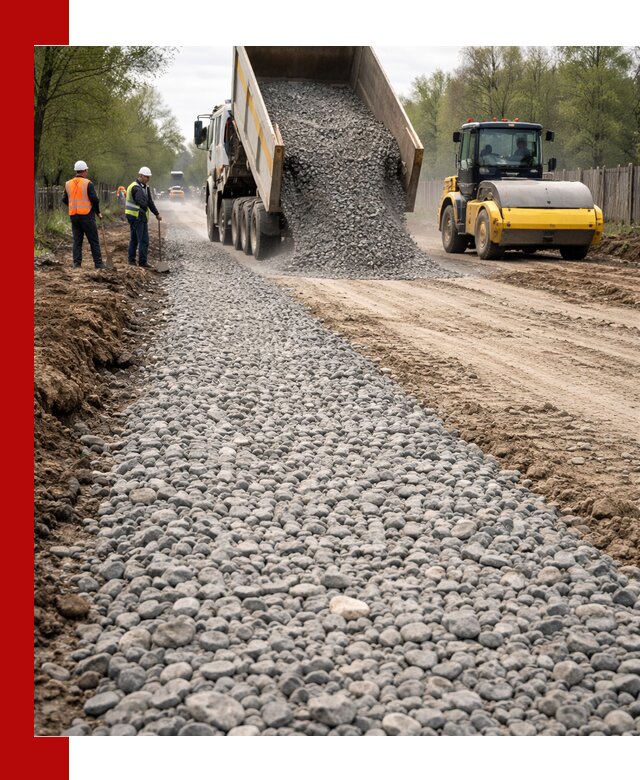 Доставка щебня для отсыпки дорог в Минусинске высокого качества