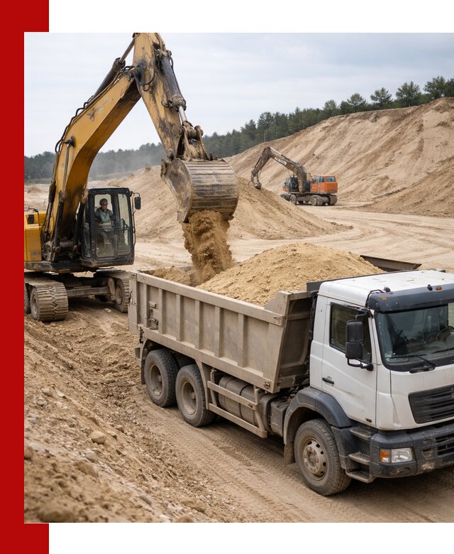 Доставка карьерного песка с самосвалами и разгрузкой в Минусинске