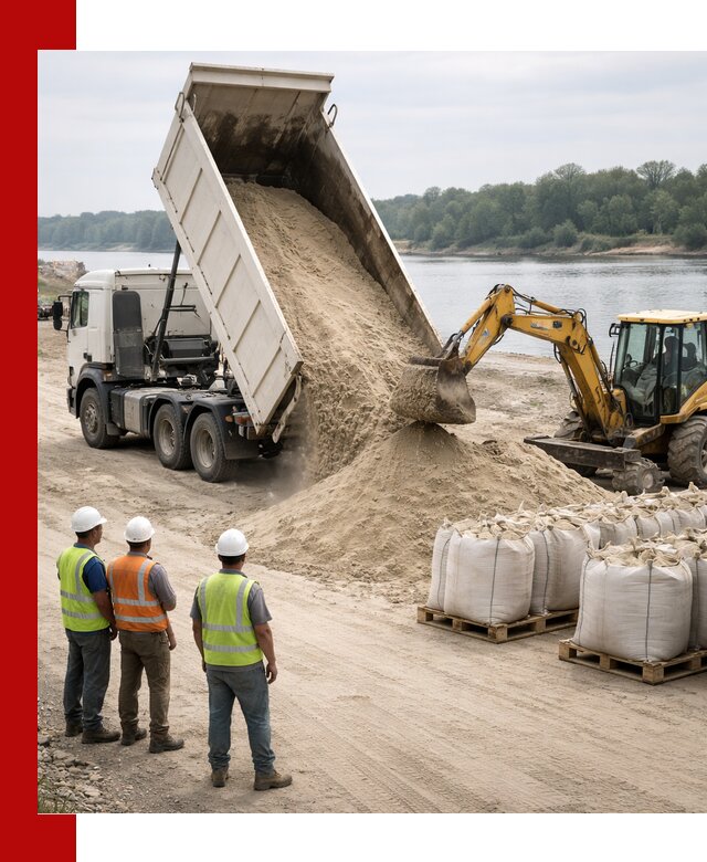 Доставка речного песка в Минусинске самосвалами и погрузкой