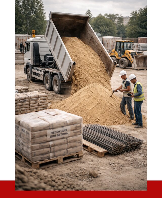 Песок для бетона в Минусинске от 2540 р. с доставкой, ПРОНЕРУДМнс