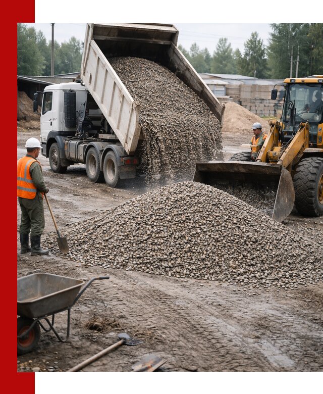 Мытый гравий с доставкой в Минусинске от карьера до участка