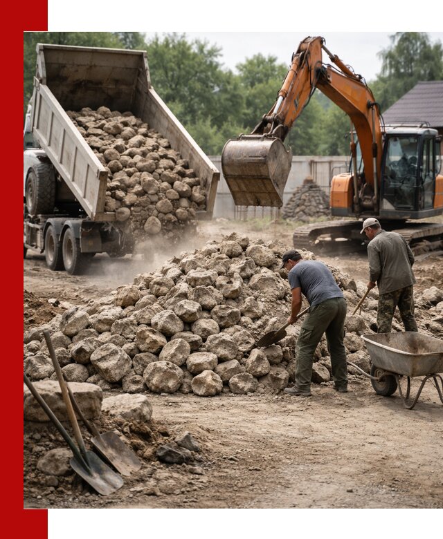 Доставка и разгрузка бутового камня в Минусинске