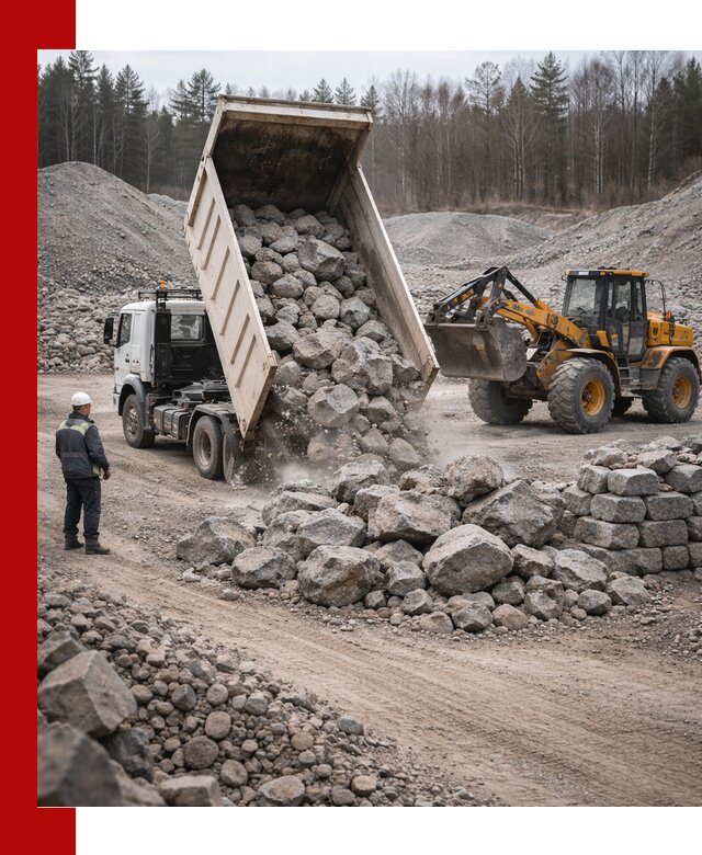 Доставка и продажа бутового гранитного камня в Минусинске