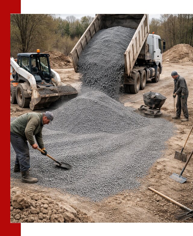 Отсев для подсыпки в Минусинске — доставка и подсыпка на участок