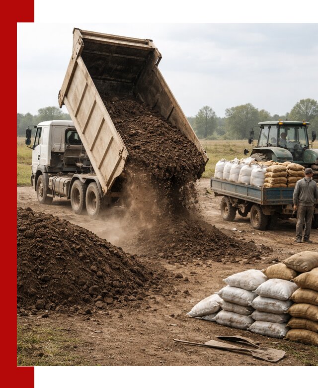 Доставка грунта и удобрений оптом в Минусинске для сельхоз и строительства