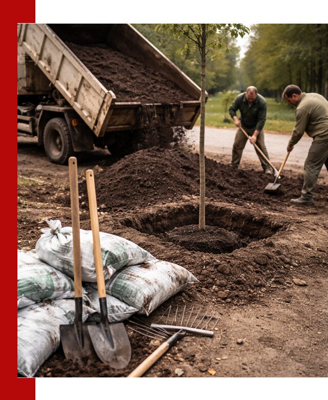 Грунт для посадки деревьев в Минусинске — доставка и подготовка почвы
