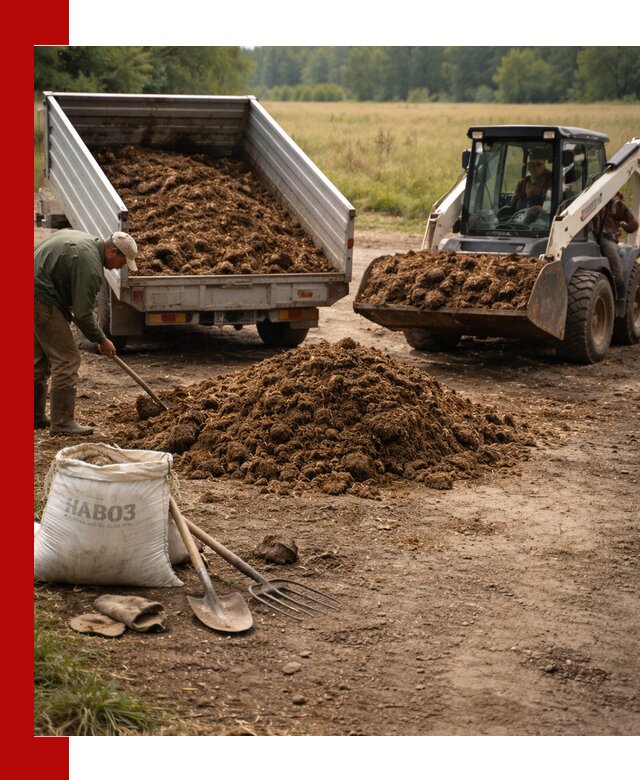 Доставка конского навоза в Минусинске с разгрузкой и доставкой на объект