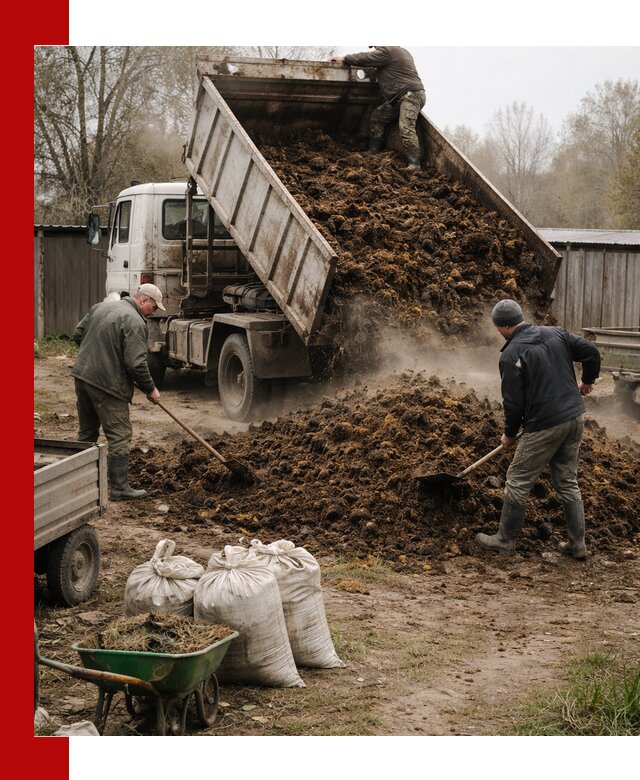 Доставка коровьего навоза самосвалом в Минусинске