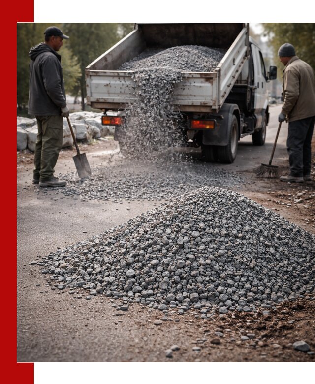 Гранитная крошка для посыпки дорог и тротуаров в Минусинске