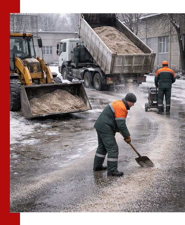 Реагент против гололеда с доставкой и нанесением в Минусинске