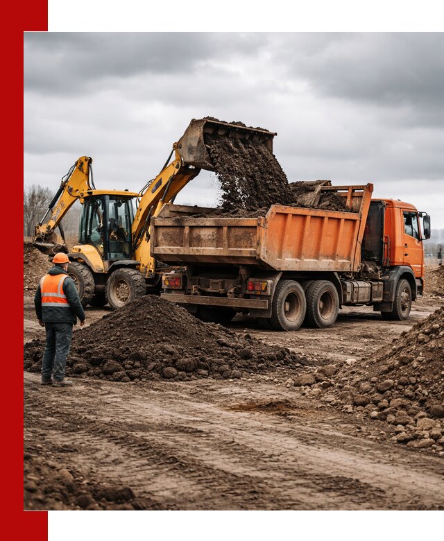 Вывоз грунта и строительного мусора в Минусинске грузовыми самосвалами