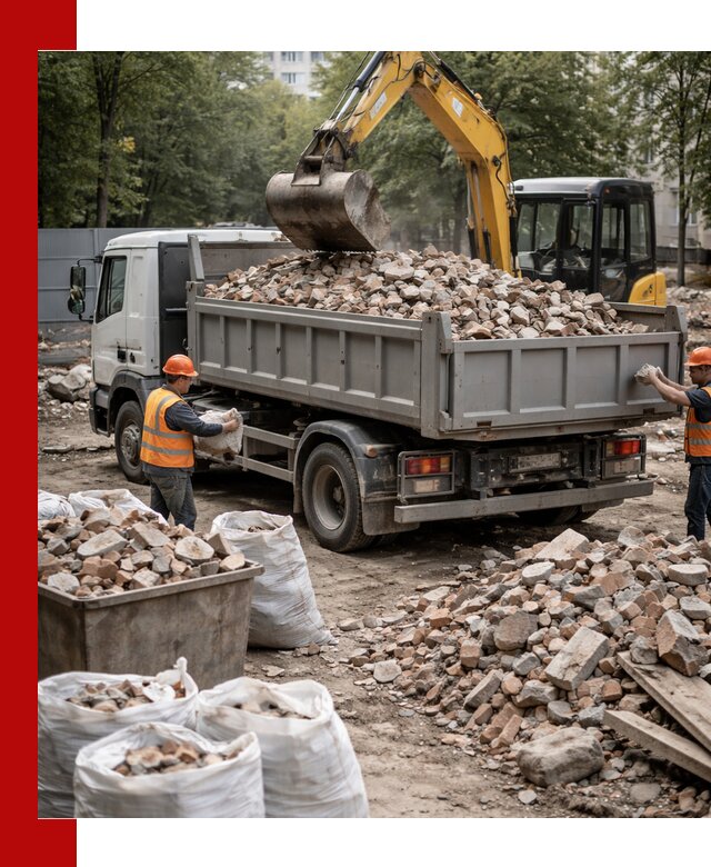 Вывоз строительного мусора в Минусинске с самосвалами и контейнерами