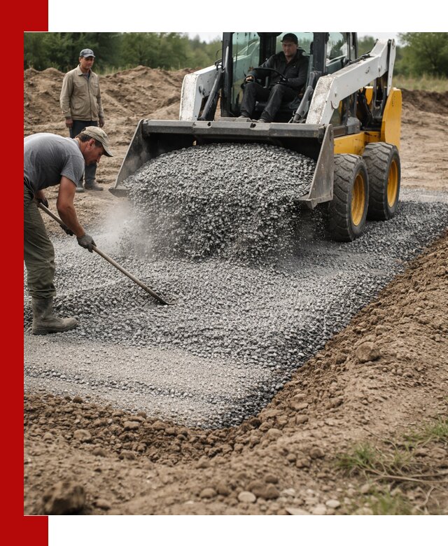 Устройство щебеночной подушки в Минусинске для дорог и фундаментов